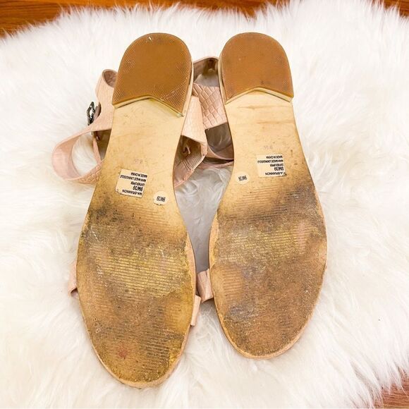 🍋 BCBG • Women’s Croc Embossed Flat Summer Sandals w/Ankle Strap in Blue Size 9 - Picture 8 of 12